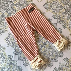 Matilda Jane 18m red & ivory stripe leggings